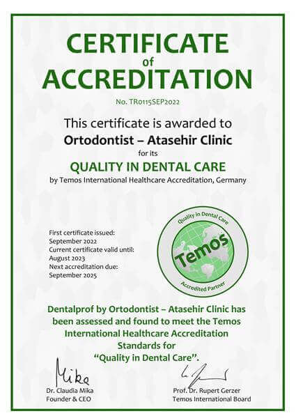 Temos_certificate_QiDC_AP_Ortodontist_AtasehirClinic